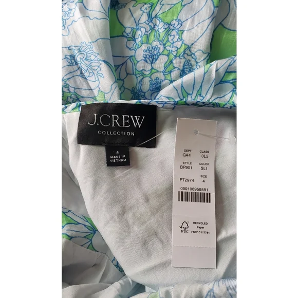 71. J.Crew Collection ruffle-trim cutout maxi dress in lime floral - Picture 11 of 12